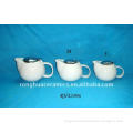 White Porcelain Tea Pot with Stainless Steel Lid